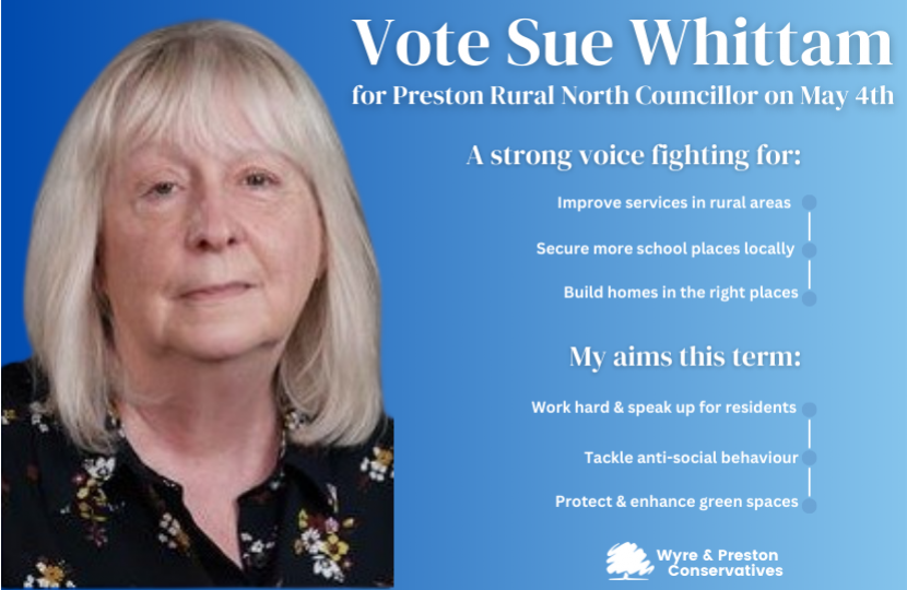 Sue Whittam's priorities